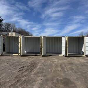 40′ x 8′ x 9.5′ Tall – HIGH CUBE With 4 Doors!! New / “One Trip” Shipping / Storage Container – BEIGE