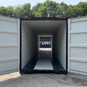 40′ x 8′ x 9.5′ Tall – HIGH CUBE Double Door New / “One Trip” Shipping / Storage Container – BLACK