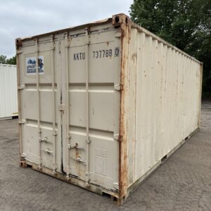 20′ x 8′ x 8.5′ Tall – Used Shipping / Storage Container – Wind & Watertight – BEIGE