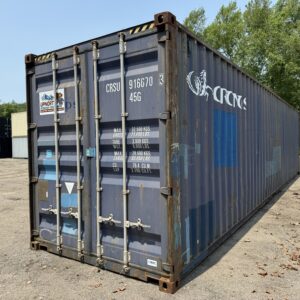 40′ x 8′ x 9.5′ Tall –Wind and Watertight-Used Shipping / Storage Container -  Blue