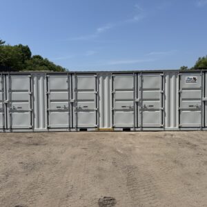 40′ x 8′ x 9.5′ Tall – HIGH CUBE With 4 Doors!! New / “One Trip” Shipping / Storage Container – GRAY