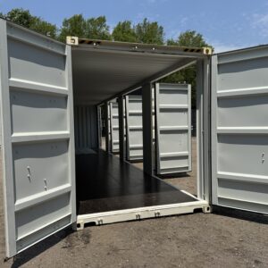40′ x 8′ x 9.5′ Tall – HIGH CUBE With 4 Doors!! New / “One Trip” Shipping / Storage Container – GRAY