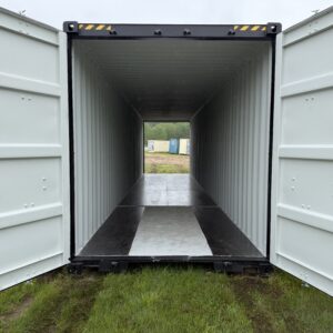 40′ x 8′ x 9.5′ Tall – HIGH CUBE Double Door New / “One Trip” Shipping / Storage Container – BLACK