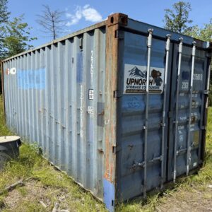 20′ x 8′ x 8.5′ Tall – Used Shipping / Storage Container - Wind & Watertight - With Shelves - Blue