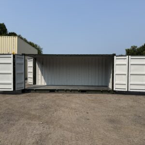 20′ x 8′ x 8.5′ Tall– New **OPEN SIDE**Shipping/Storage Container-STANDARD HEIGHT– Wind and Watertight - GREEN