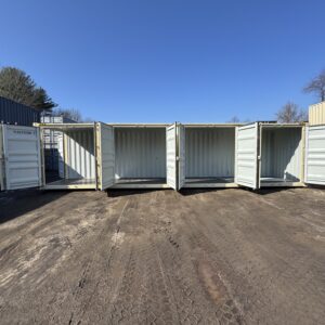 40′ x 8′ x 9.5′ Tall – HIGH CUBE With 4 Doors!! New / “One Trip” Shipping / Storage Container - BEIGE