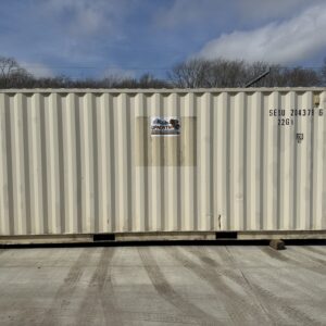 20′ x 8′ x 8.5′ Tall – Used Shipping Storage Container - Wind & Water Tight - Beige