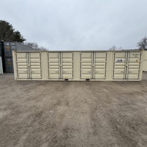 40′ x 8′ x 9.5′ Tall – HIGH CUBE With 4 Doors!! New / “One Trip” Shipping / Storage Container - BEIGE