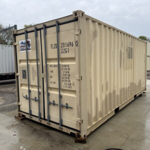 20′ x 8′ x 8.5′ Tall – Gently Used Shipping Storage Container - Wind & Water Tight - Beige