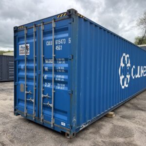 40′ x 8′ x 9.5′ Tall – 2021 Build *High Cube* Shipping/Storage Container – Wind and Watertight – BLUE