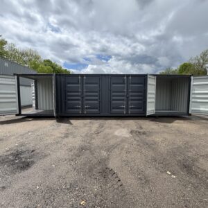 40′ x 8′ x 9.5′ Tall – HIGH CUBE With 4 Doors!! New / “One Trip” Shipping / Storage Container - DARK GRAY