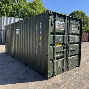 20′ x 8′ x 8.5′ Tall – DENT -New  Shipping / Storage Container – Wind and Watertight– Green