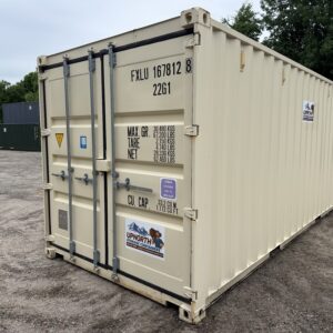 20′ x 8′ x 8.5′ Tall – Gently Used Shipping Storage Container - Wind & Water Tight - Beige