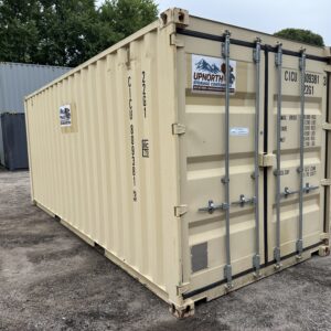 20′ x 8′ x 8.5′ Tall – Gently Used Shipping Storage Container - Wind & Water Tight - Beige