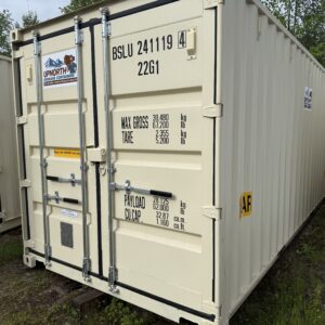 20′ x 8′ x 8.5′ Tall – New "One-Trip" Double Door Shipping / Storage Container – Wind and Watertight– Beige