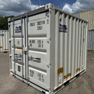 10′ x 8′ x 8.5′ Tall New One Trip Shipping / Storage Container – Wind and Watertight – White
