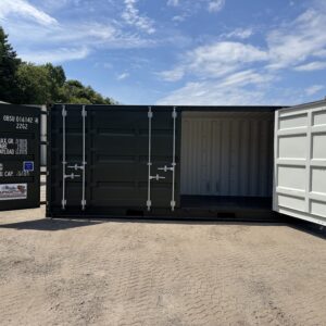 20′ x 8′ x 8.5′ Tall– New **OPEN SIDE**Shipping/Storage Container-STANDARD HEIGHT– Wind and Watertight - GREEN