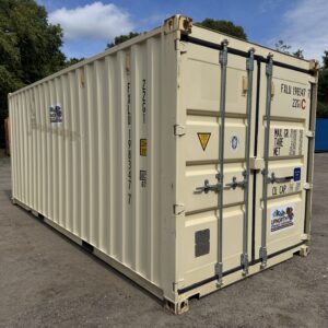 20′ x 8′ x 8.5′ Tall – Gently Used Shipping Storage Container - Wind & Water Tight - Beige