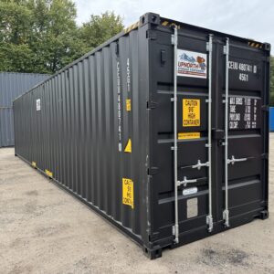 40′ x 8′ x 9.5′ Tall – HIGH CUBE New / “One Trip” Shipping / Storage Container – Black