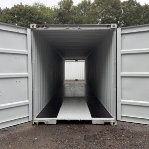 40′ x 8′ x 9.5′ Tall – HIGH CUBE Double Door New / “One Trip” Shipping / Storage Container – Gray