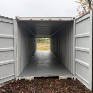 40′ x 8′ x 8.5′ Tall – Double Door Storage Container – White