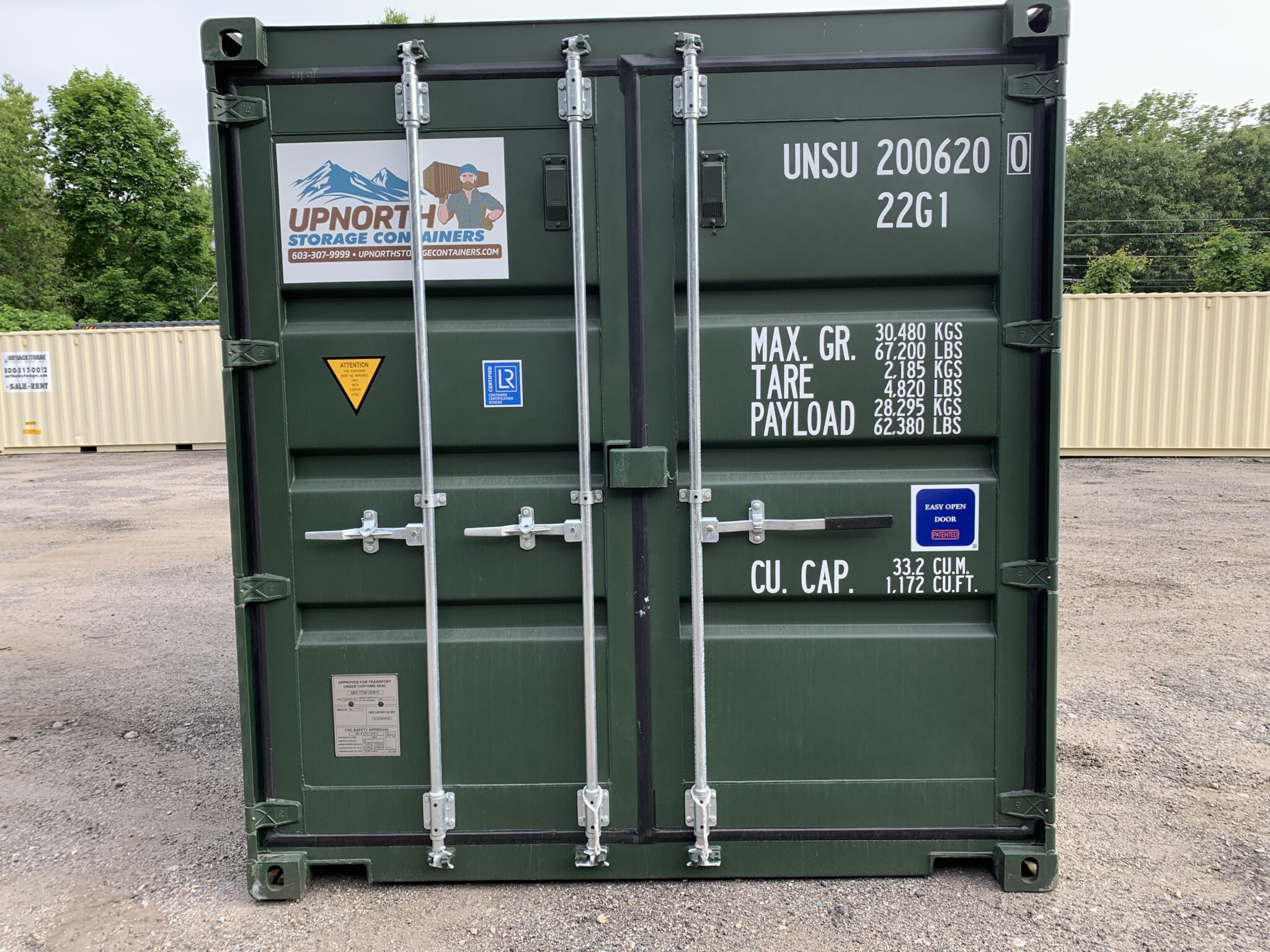 20′ x 8′ x 8.5′ Tall– New Shipping/Storage Container – Wind and Watertight  –GREEN