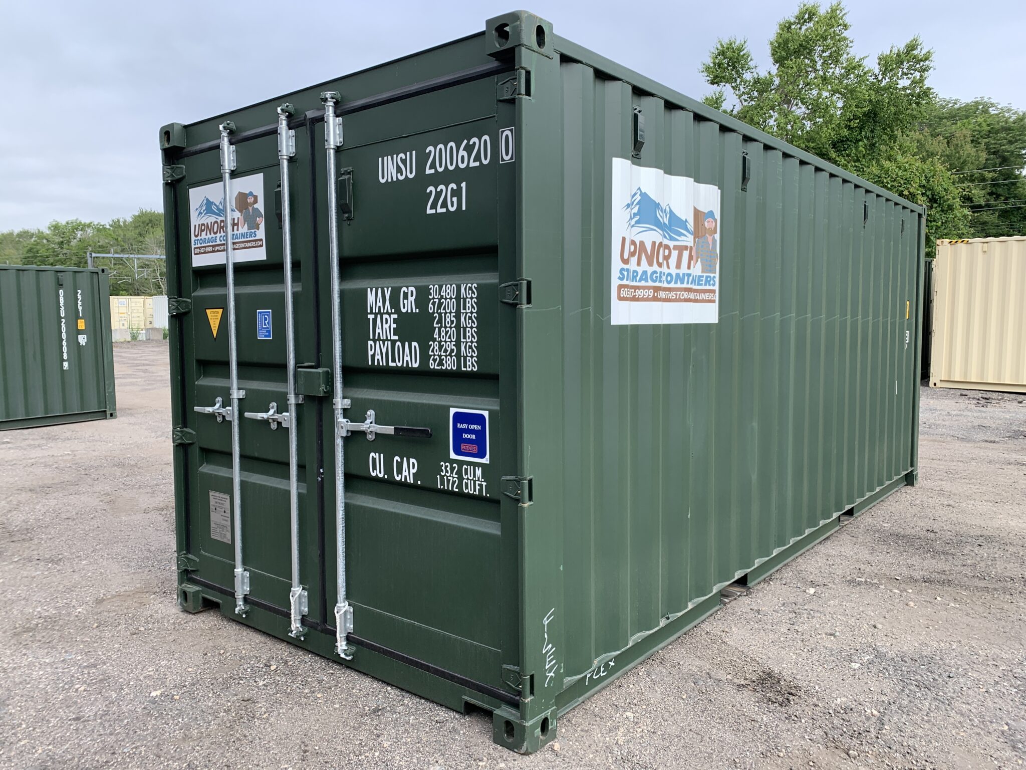 20′ x 8′ x 8.5′ Tall – New Shipping / Storage Container – Wind and  Watertight– Toy Army Green